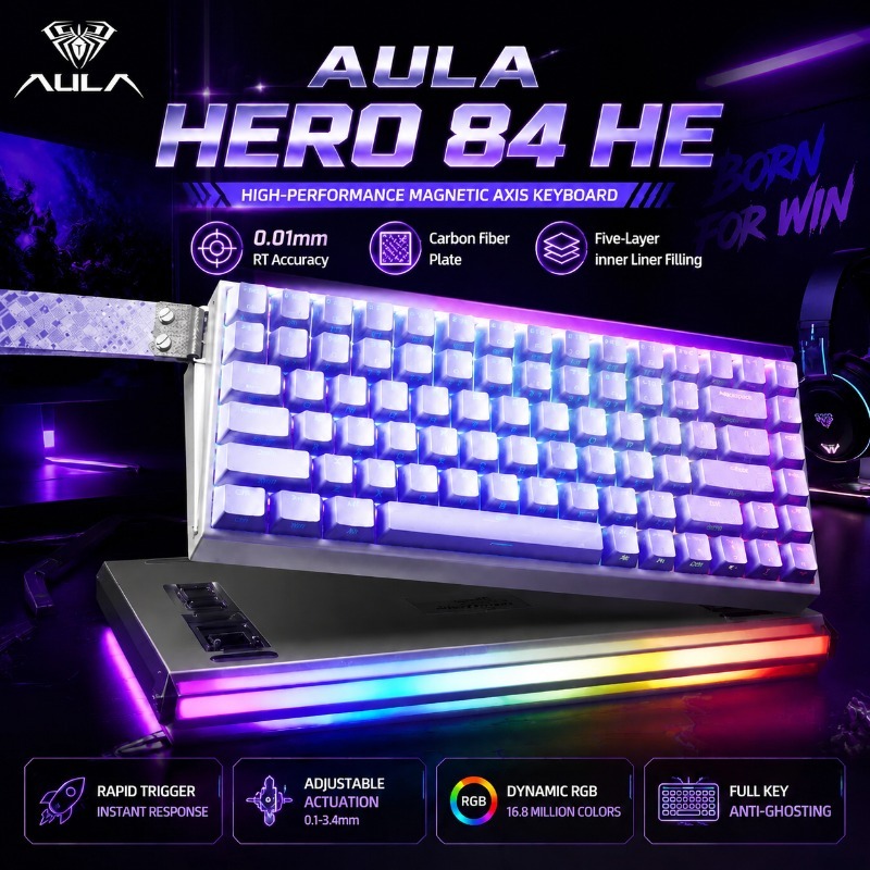 Gaming Keyboard No Rgb - AULA HERO84 Magnetisch Gaming Mechanisch Toetsenbord