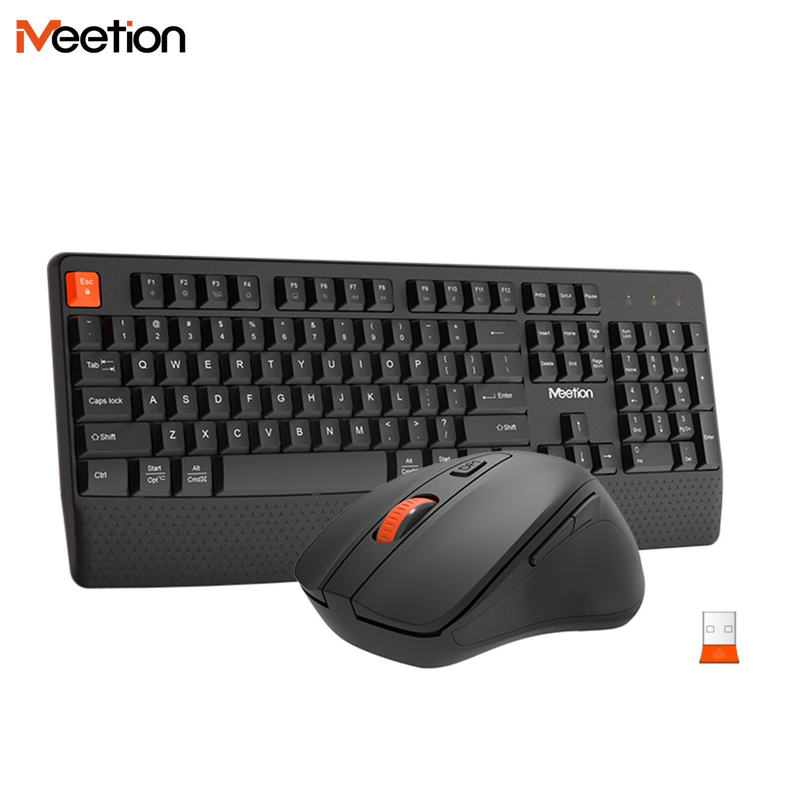Gaming Keyboard No Noise - 2.4G Draadloze Toetsenbord-Muis Set 1600DPI Verstelbaar