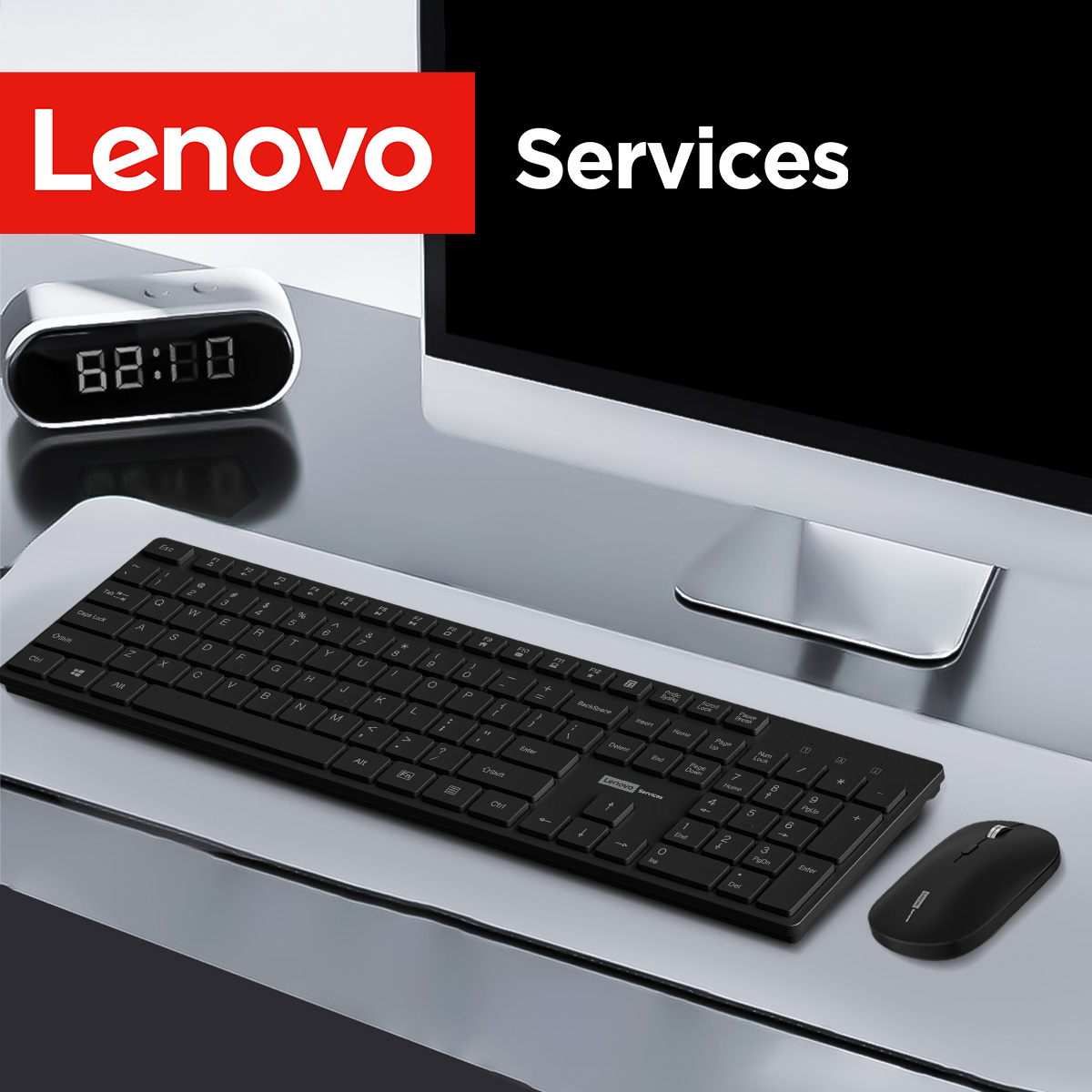 Gaming Keyboard And Mouse Wireless - Lenovo KN220 Silent 2.4G draadloos toetsenbord-muiscombinatie,