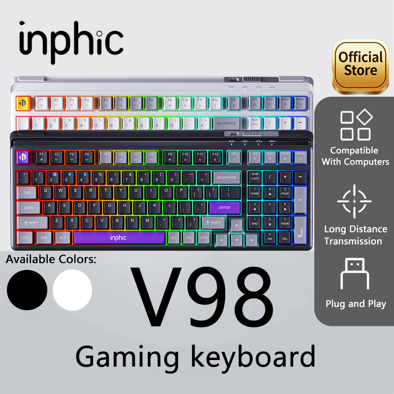 Gaming Keyboard No Noise - INPHIC V98 TYPE-C Bedraad Gaming Toetsenbord