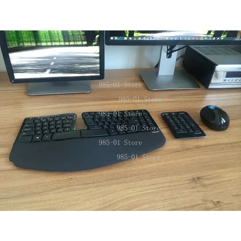 Gaming Keyboard And Mouse Wireless - Draadloos toetsenbord- en muisset, ergonomische desktopcombo