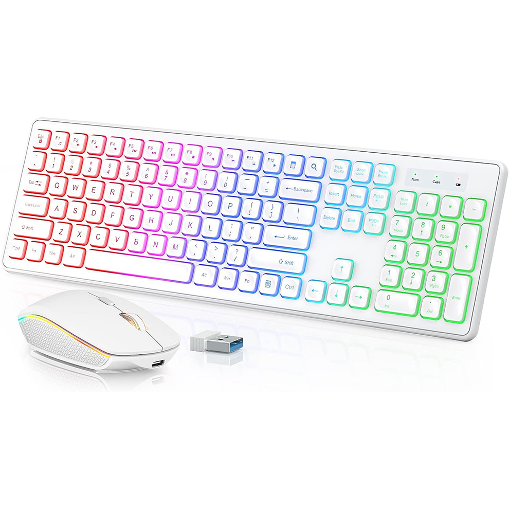 Gaming Keyboard Bundle - Draadloos toetsenbord en muis met achtergrondverlichting,