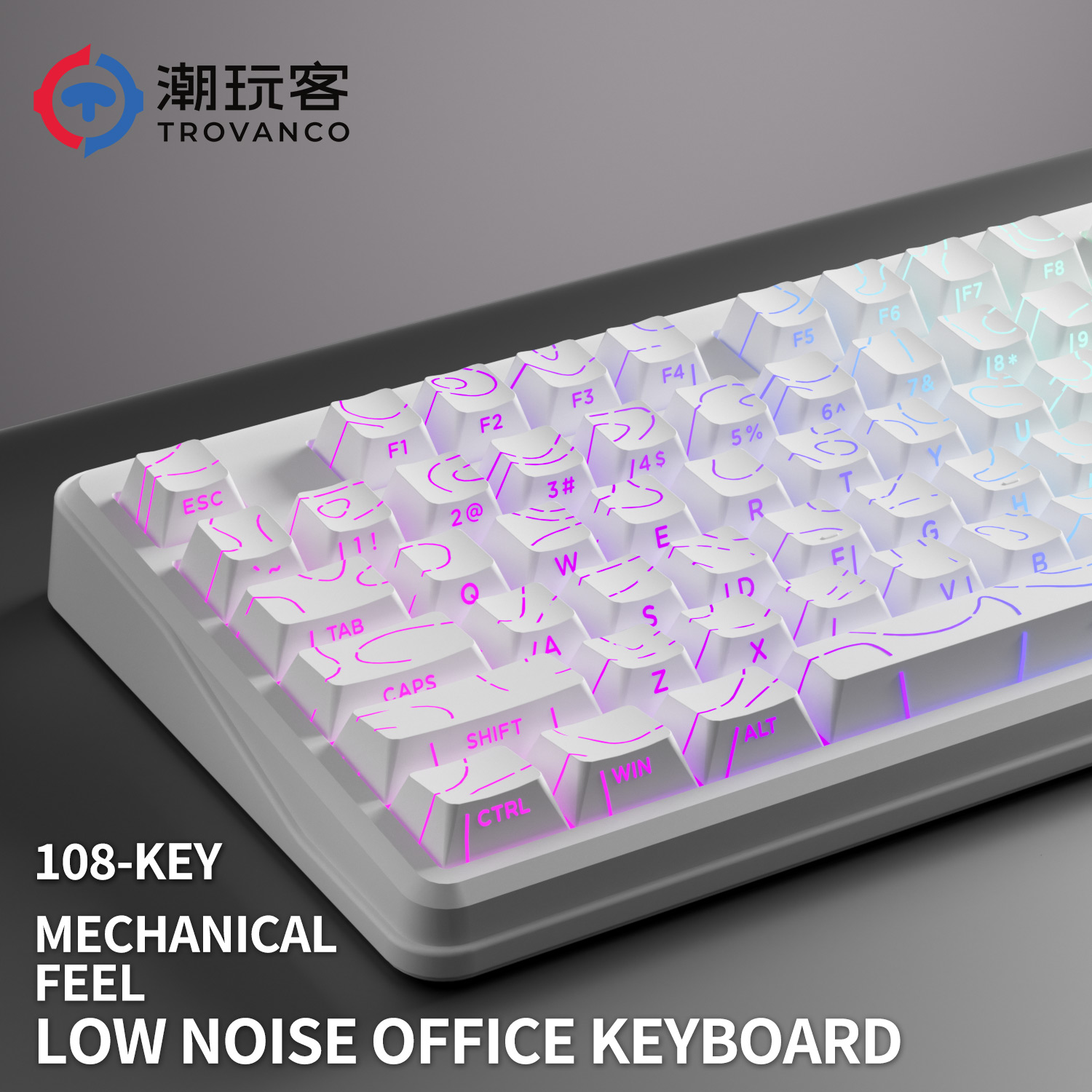 Gaming Keyboard No Noise - V108 Pro Bedraad & Draadloos Toetsenbord