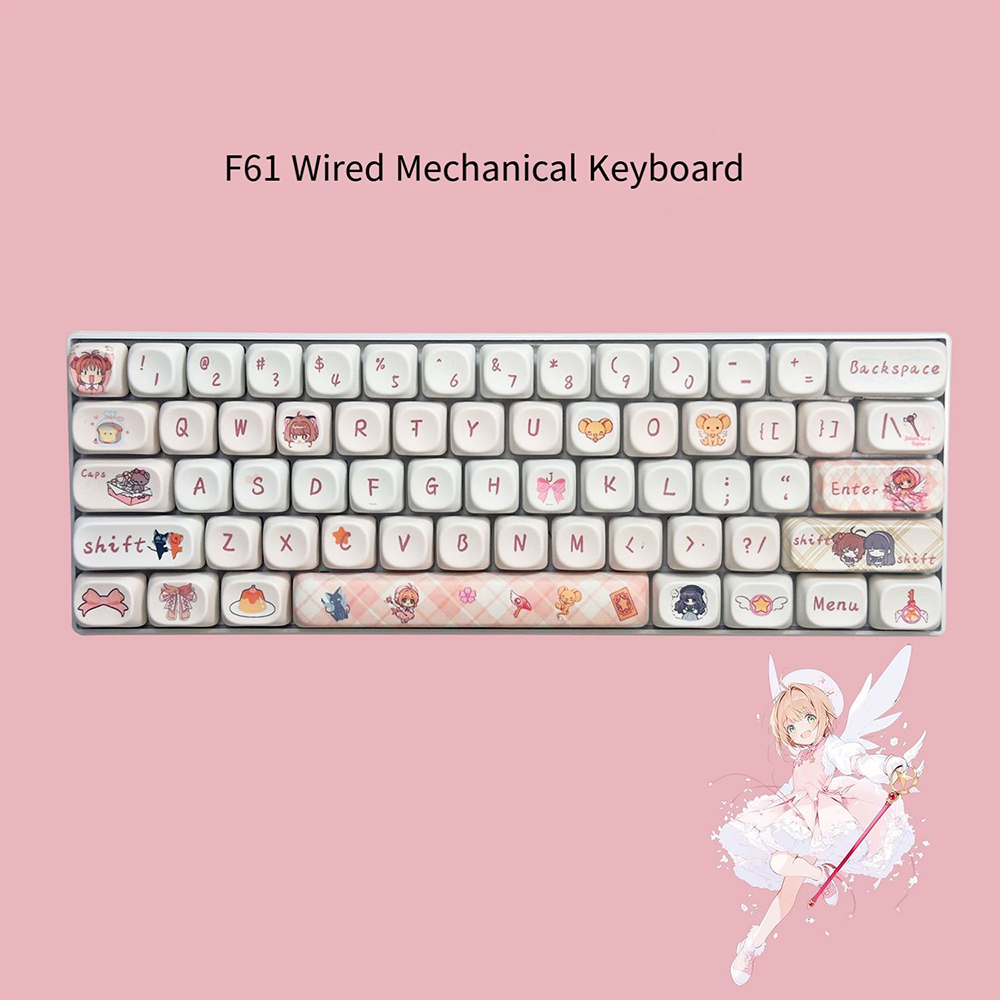Keyboard Gaming Blue Switch - Cardcaptor Sakura 61 toetsen Mechanisch toetsenbord
