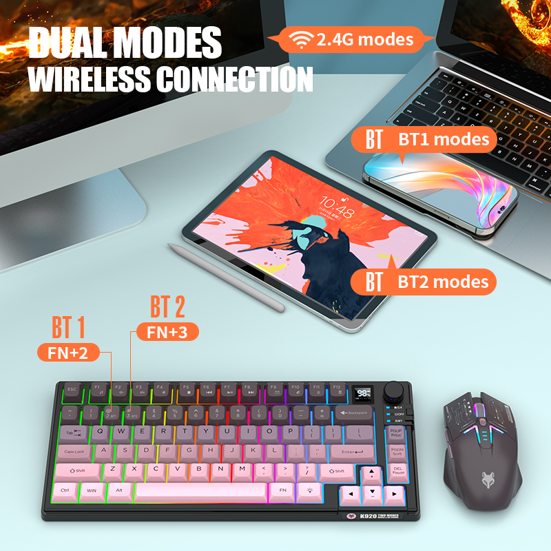 Dual-Mode 2.4G Bluetooth Draad - Gaming Keyboard Mouse Combo recensie en prijs