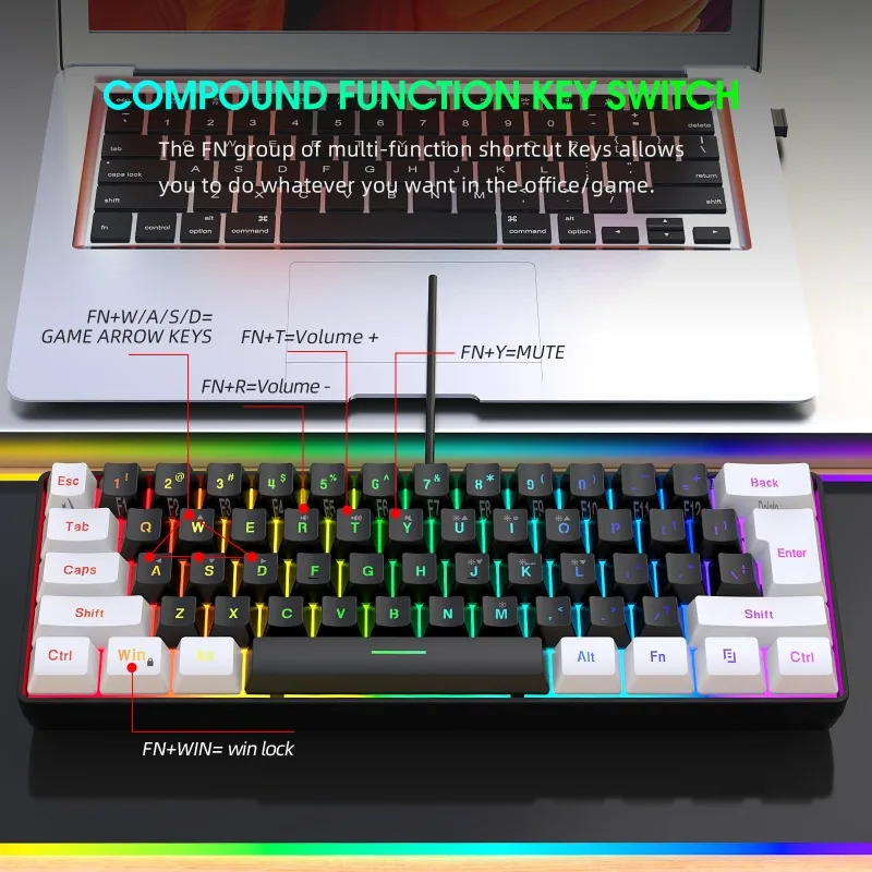 Toetsenbord en muis 60% comput - Gaming Keyboard Mouse Combo recensie en prijs