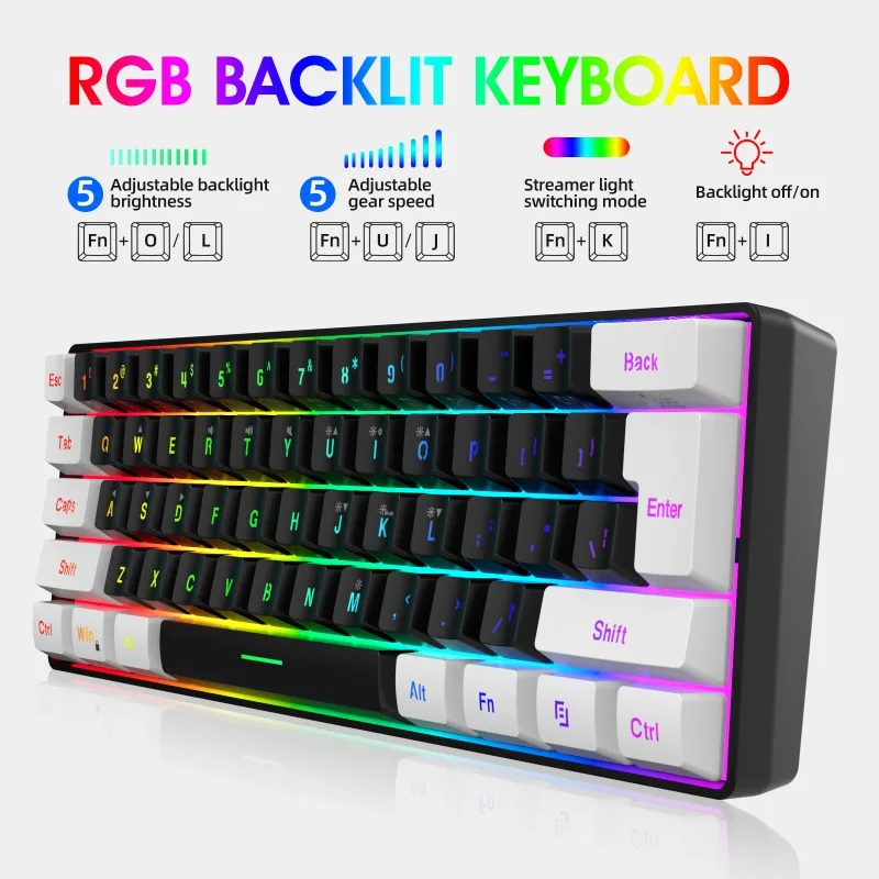 Toetsenbord en muis 60% comput - Gaming Keyboard Mouse Combo recensie en prijs