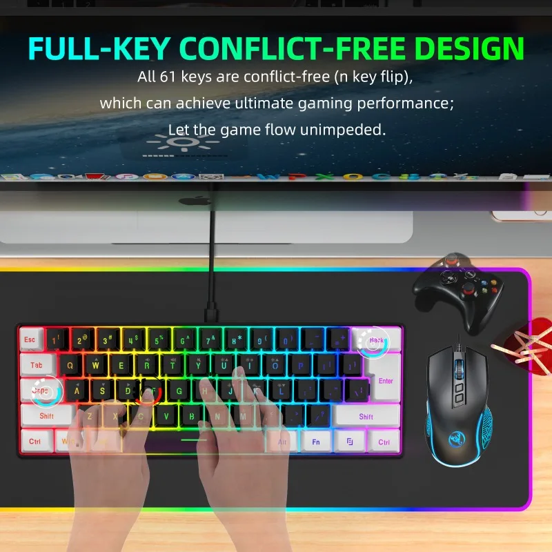 Toetsenbord en muis 60% comput - Gaming Keyboard Mouse Combo recensie en prijs