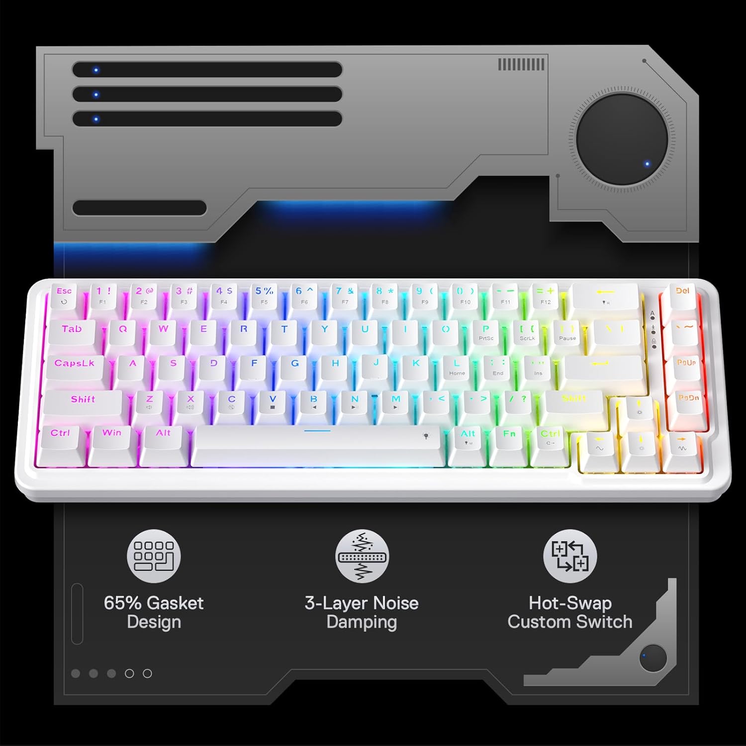 Redragon K709 65% bedrade pakk - Gaming Keyboard No Noise recensie en prijs