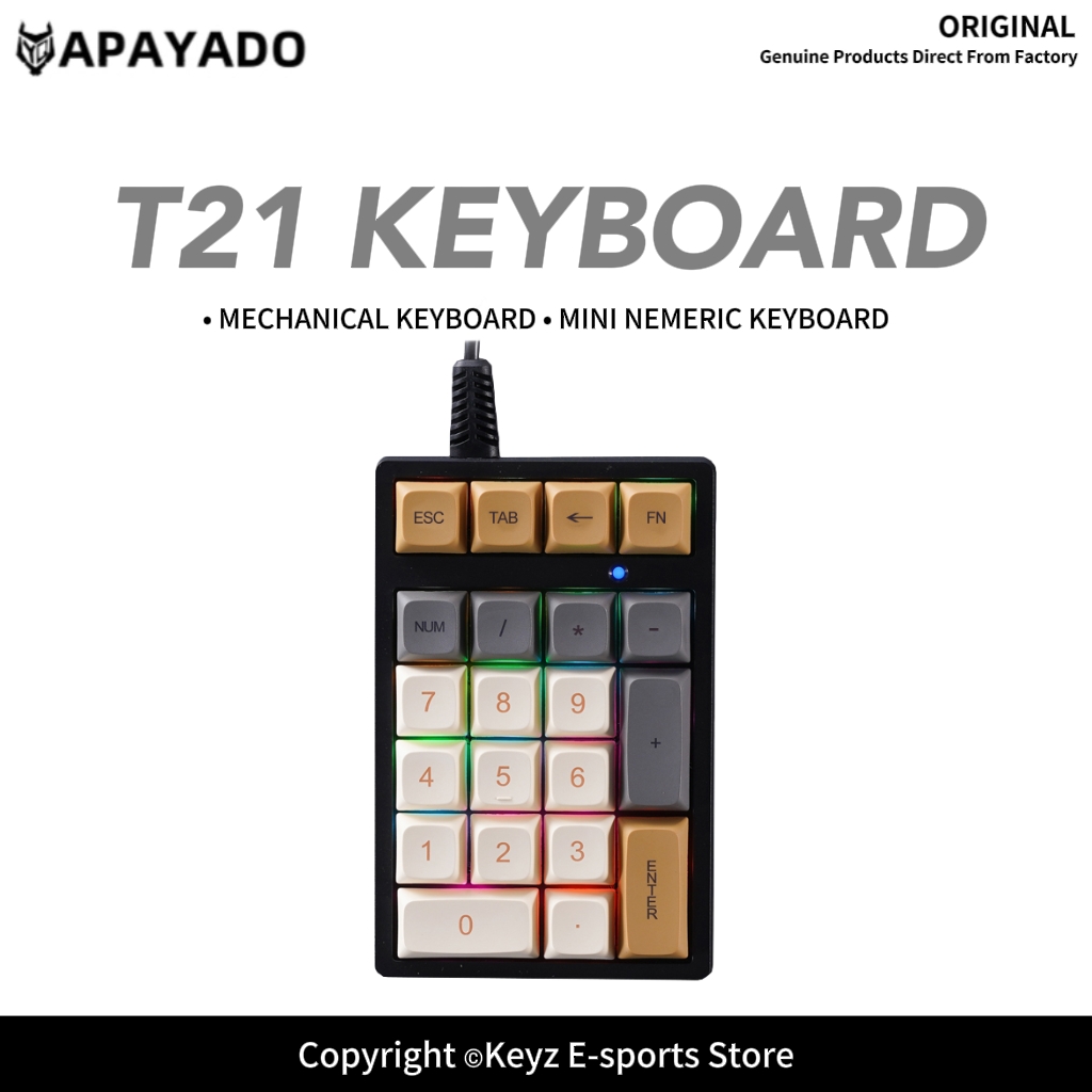 T21 Mini-nummertoetsenbord RGB - Keyboard Gaming Blue Switch recensie en prijs
