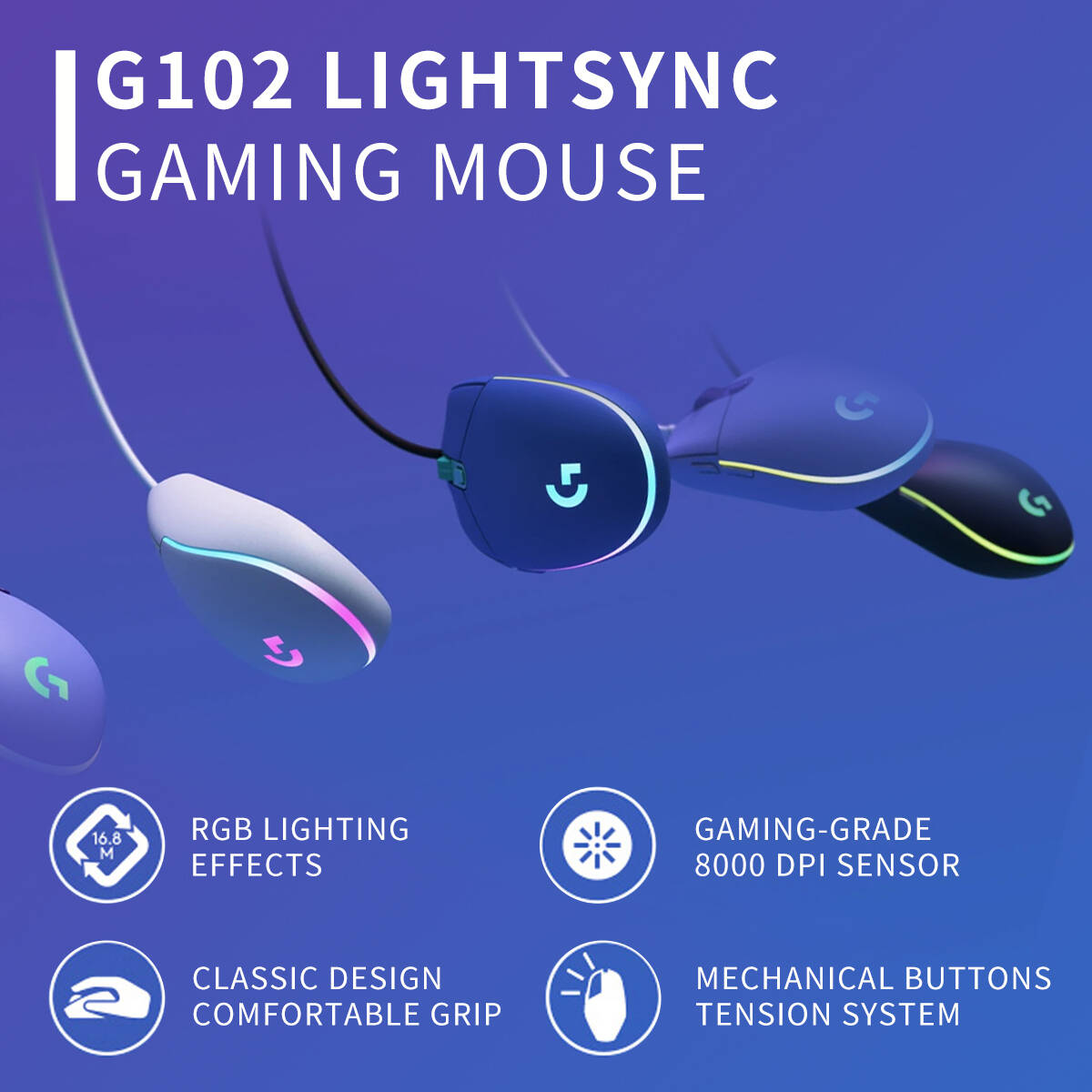 G102 Logitech G203 muis, Light - Logitech Mouse G203 recensie en prijs